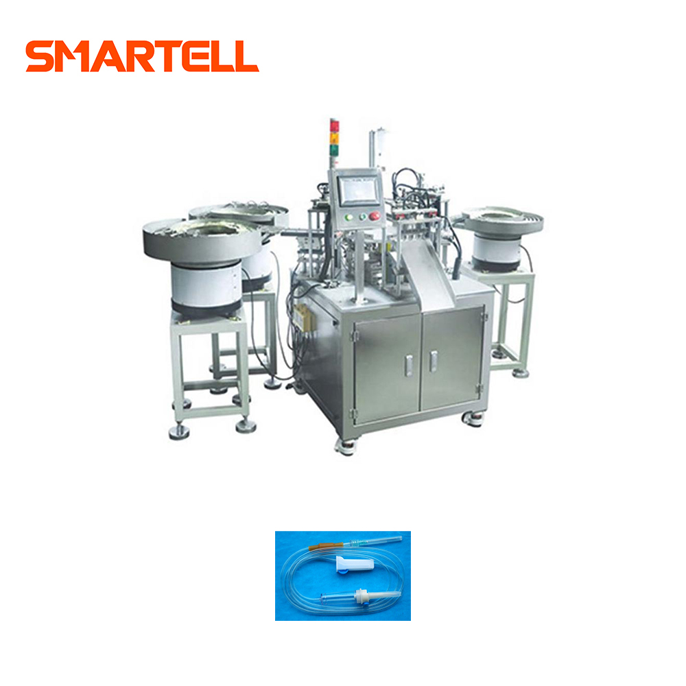 Машина для сборки латексных соединителей инфузионного набора в медицинском производстве