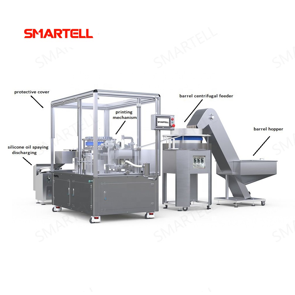 Автоматическая высокоскоростная машина для тампопечати шприцами SMARTELL, 2‑10 мл, 350 шт./мин.